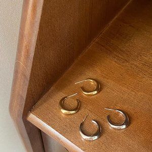 Luxury Luna 14K Gold Post Earrings